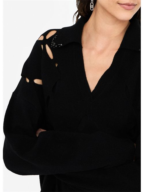 Maglia 100% lana con ricami gioiello LIU JO | MF5038MS009/22222